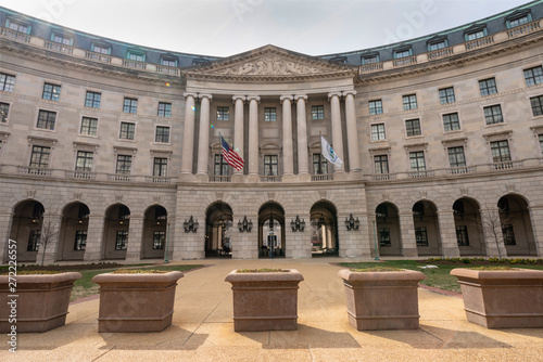 Washington DC building around Federal Triangle station architecture nearly old post office, United States, USA downtown, Architecture and Landmark with transportation concept photo