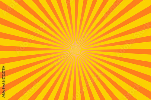 Orange Sun Ray Burst Abstract Background. 