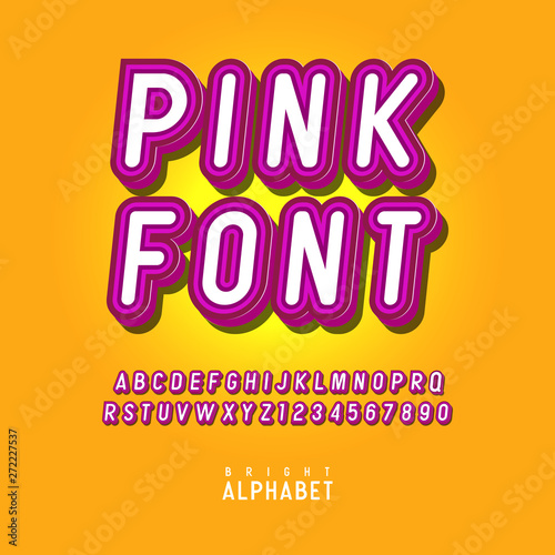 Vintage 3D sans serif multi-layer colorful alphabet.