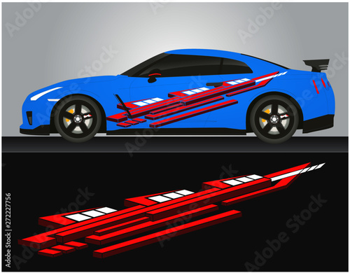 Vinyls sticker Decals for body blue Car truck mini bus modify Motorcycle. Racing drift Vehicle Graphics kit isolated vector design race Elegant stripes modern concept liberty walk background for wrap