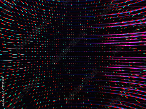 Curved virtiual reality lines with chromatic aberration illustration
