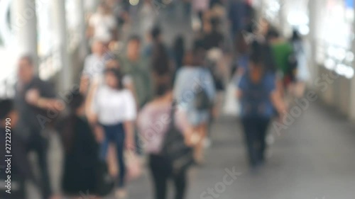 Wallpaper Mural Crowd of Asians walking in Financial Business district area, Bangkok Torontodigital.ca