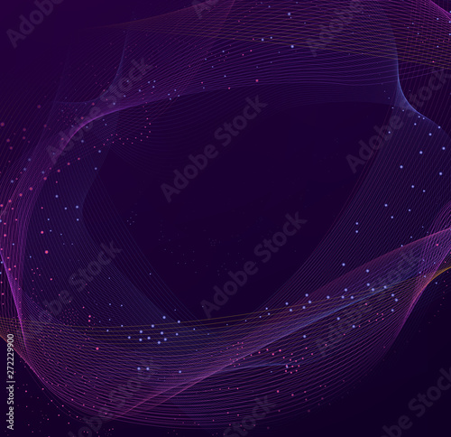 Colorful background abstract particles. Future geometric template with transition. Gradient background design composition.