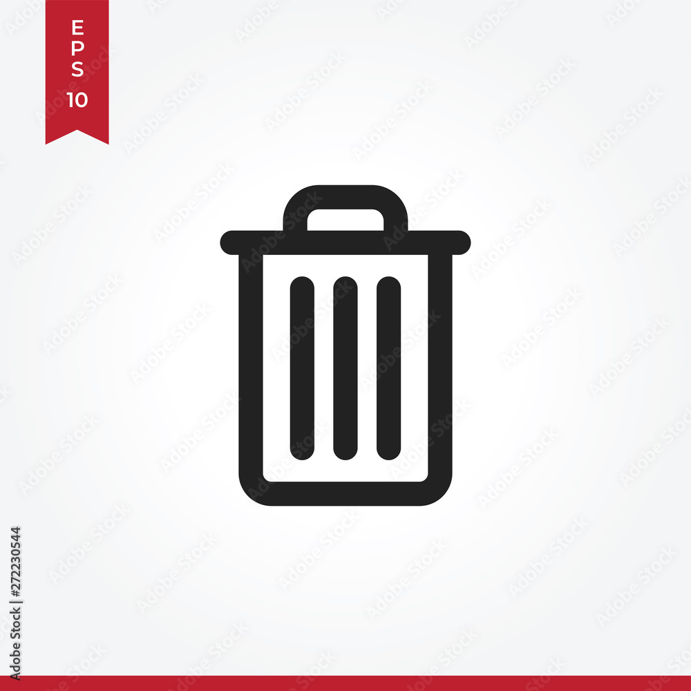 Trash vector icon in modern style for web site and mobile app Trash vector icon in modern style for web site and mobile app