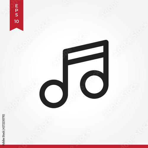 Music vector icon in modern style for web site and mobile app
