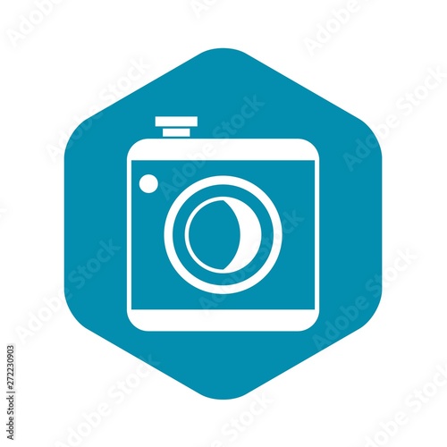 Vintage photo camera social network isolated on white background