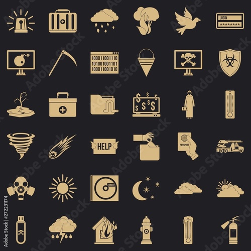 Wilderness icons set. Simple set of 36 wilderness vector icons for web for any design