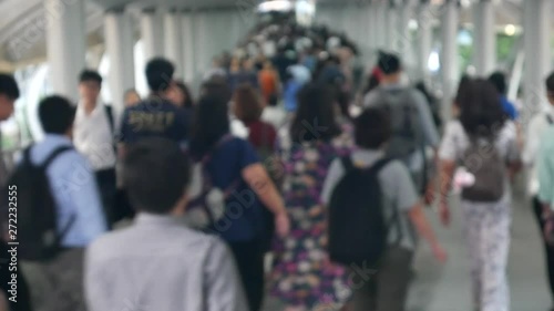 Wallpaper Mural Crowd of Asians walking in Financial Business district area Torontodigital.ca