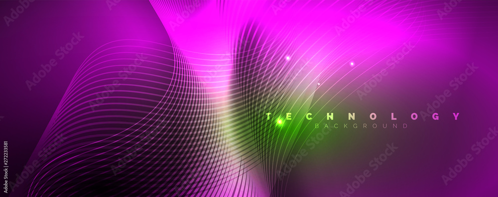 Shiny neon lines template - northern lights glowing blur lines. Futuristic style glow neon 80s disco club or night party techno template Shiny neon lines template - northern lights glowing blur lines. Futuristic style glow neon 80s disco club or night party techno template
