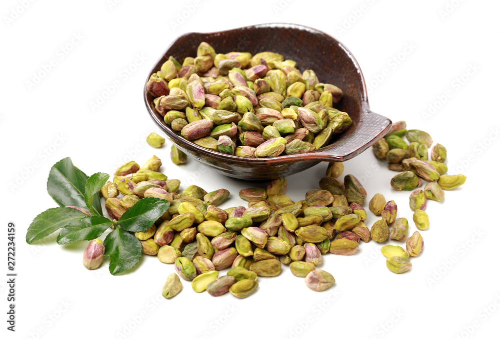 Pistachios on a white background Pistachios on a white background