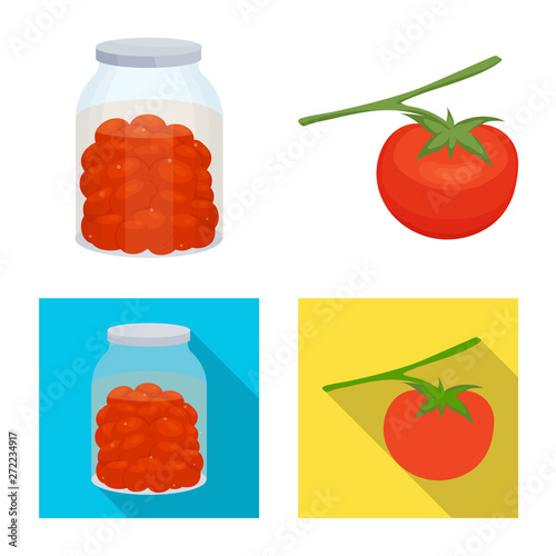 Isolated object of vegetable and delicious logo. Collection of vegetable and natural vector icon for stock.