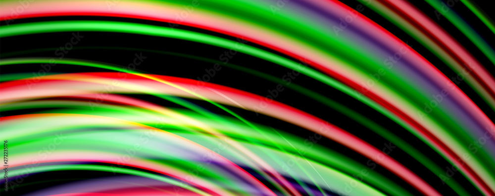 Naklejka premium Fluid color waves with light effects, vector abstract background