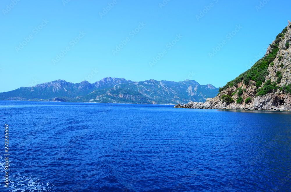 A boat trip on the Aegean Sea overlooking the islands