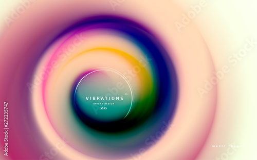 Abstract background with colorful smooth flow of colors. Beautiful blurred backdrop with amazing fluid gradient. Liquid design in trendy colors with gradual blend between shades. Vector illustration