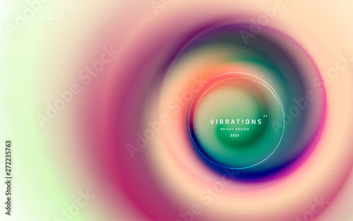 Abstract background with colorful smooth flow of colors. Beautiful blurred backdrop with amazing fluid gradient. Liquid design in trendy colors with gradual blend between shades. Vector illustration