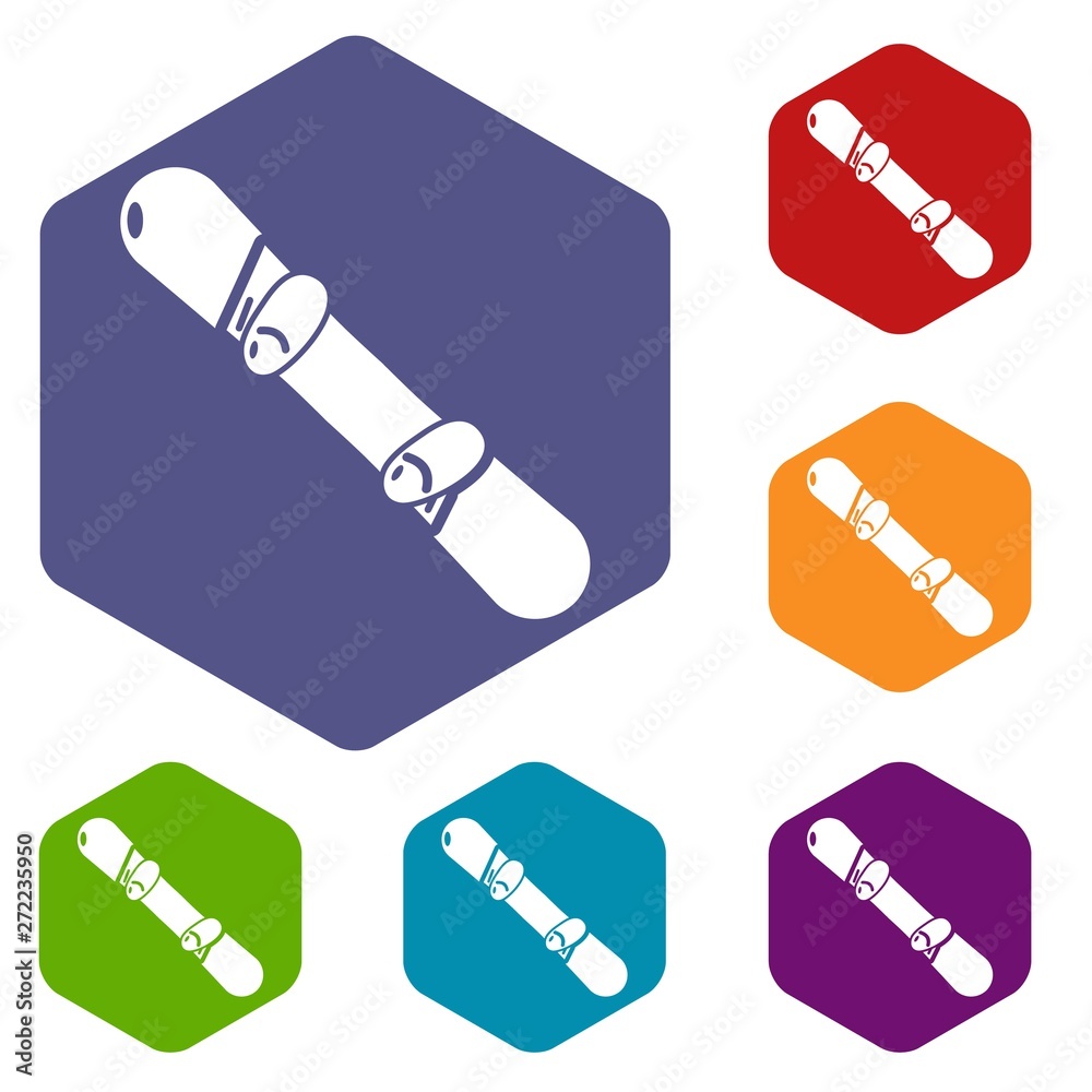 Snowboard icon. Simple illustration of snowboard vector icon for web Snowboard icon. Simple illustration of snowboard vector icon for web