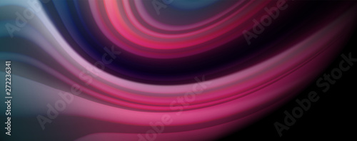 Modern rainbow liquid color flow colorful poster. Wave Liquid shape in black color background. Abstract composition