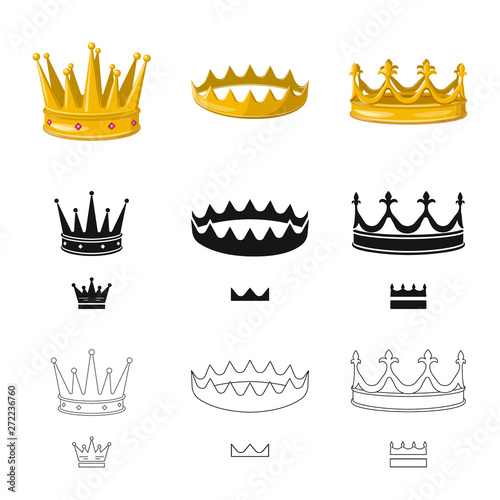 Vector illustration of medieval and nobility sign. Set of medieval and monarchy stock vector illustration.