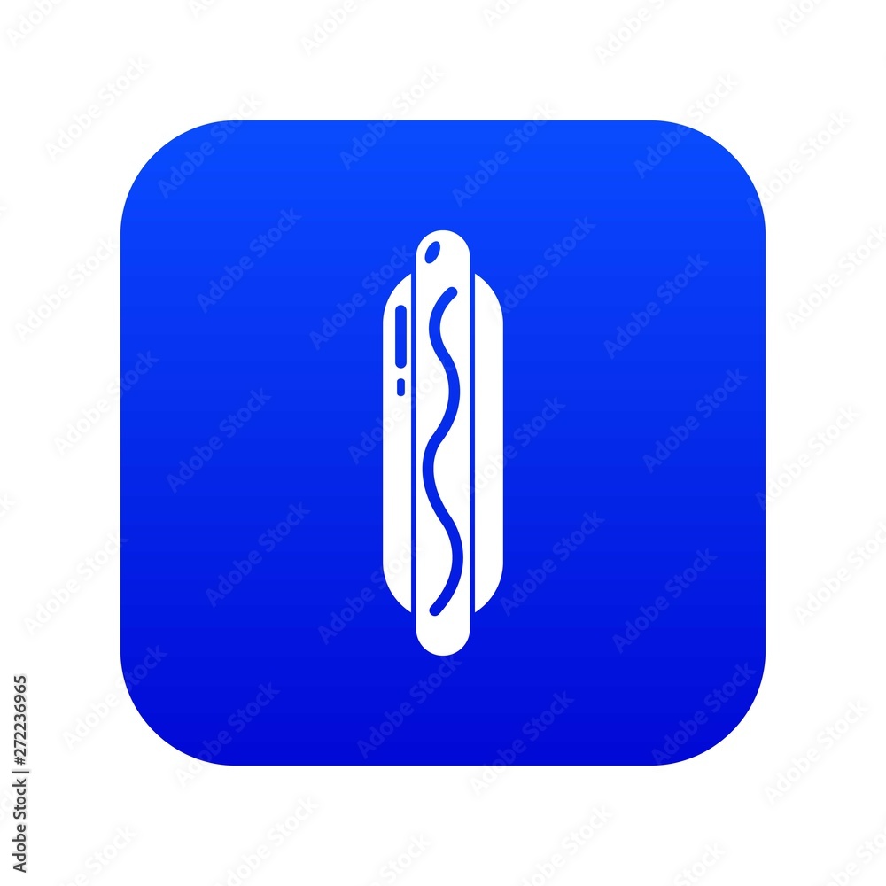 Hot dog icon blue vector isolated on white background Hot dog icon blue vector isolated on white background