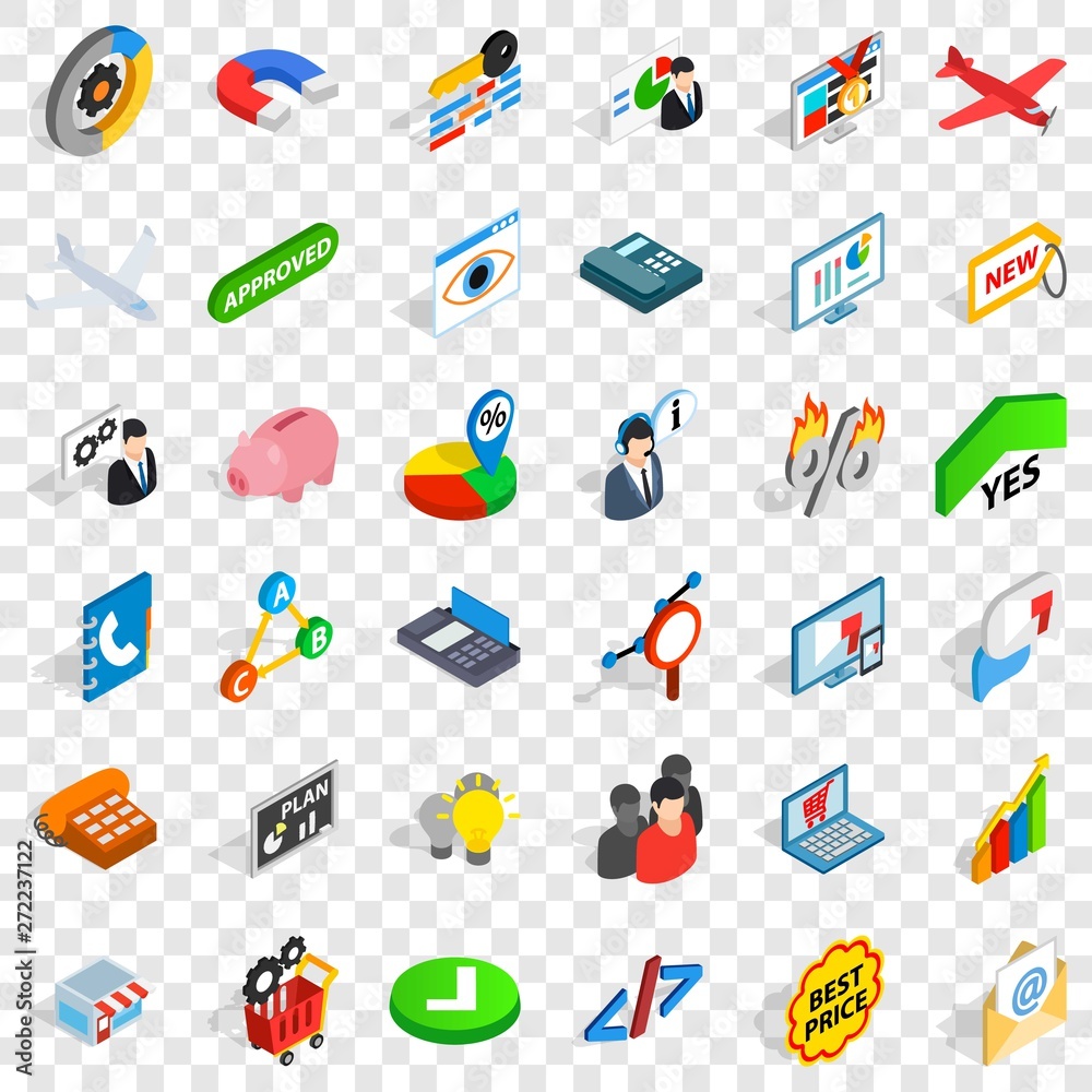 Best price icons set. Isometric style of 36 best price vector icons for web for any design Best price icons set. Isometric style of 36 best price vector icons for web for any design
