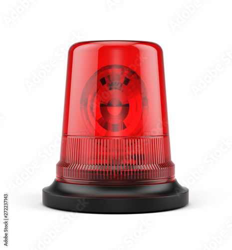 Bilde på lerret Red flasher Siren isolated on white. Ambulance flashing