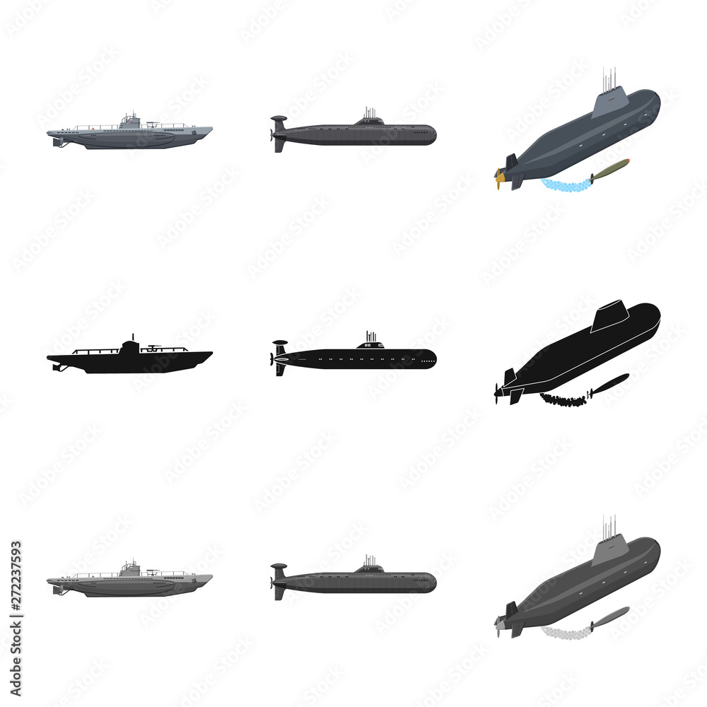 Vector design of war  and ship icon. Collection of war  and fleet stock vector illustration.