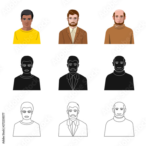 Vector illustration of hairstyle and profession  icon. Set of hairstyle and character  stock vector illustration.
