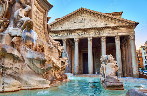 view of fountain near pantheon, rome