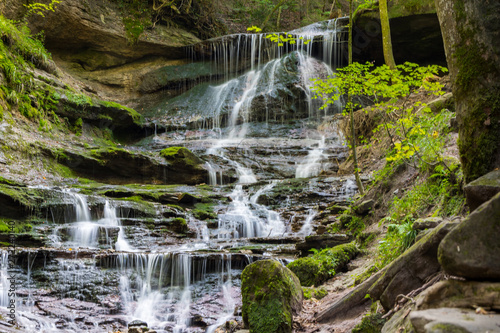 Rechter Oberer Wasserfall des Hörschbachs in Murrhardt nah
