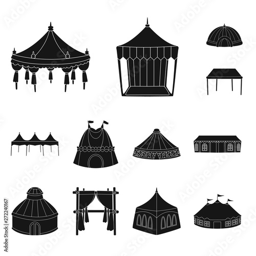Vector design of outdoor and architecture icon. Set of outdoor and shelter vector icon for stock.