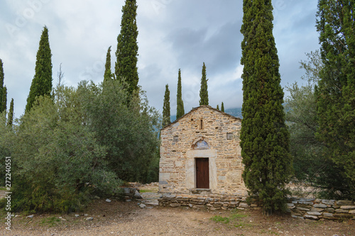 Obraz na płótnie Byzantine monastery at Kesariani aesthetic forest on mountain Hymettus (Ymittos) w salonie