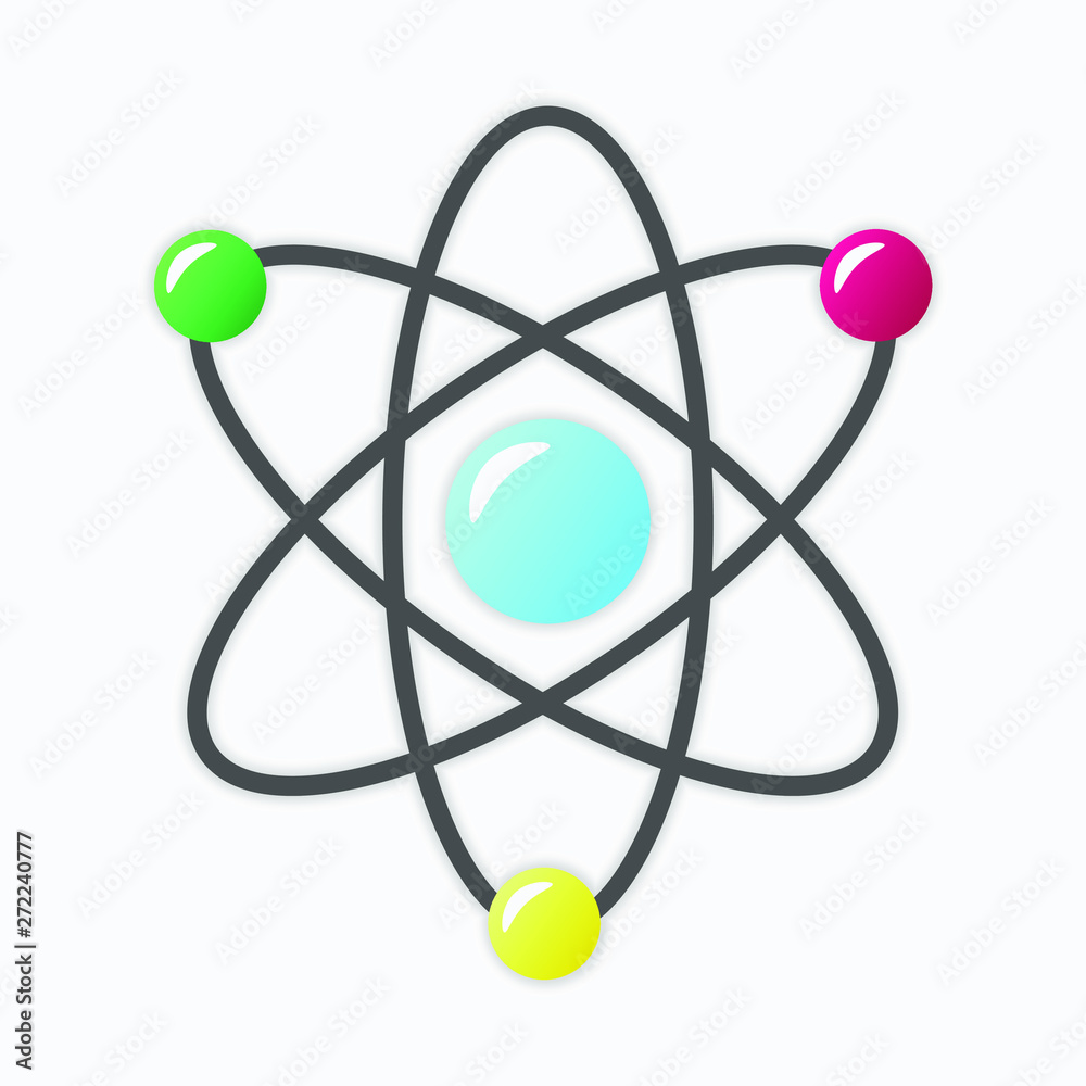 Atom icon, atom symbol, vector atom image, science, chemistry, molecule. Atom icon, atom symbol, vector atom image, science, chemistry, molecule.