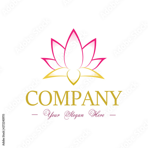 Fototapeta Naklejka Na Ścianę i Meble -  Lotus logo, lotus icon, vector design creative element, business sign, spa logo, green, flower, bloom, nature.