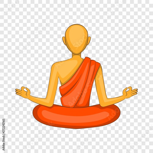 Buddhist monk icon. Cartoon illustration of buddhist monk vector icon for web design