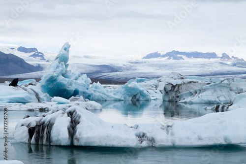 Icebergs on water, Jokulsarlon glacial lake, Iceland