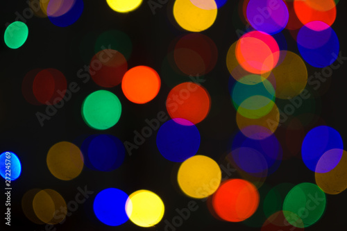 Abstract colorful blurred out of focus lights  bokeh background