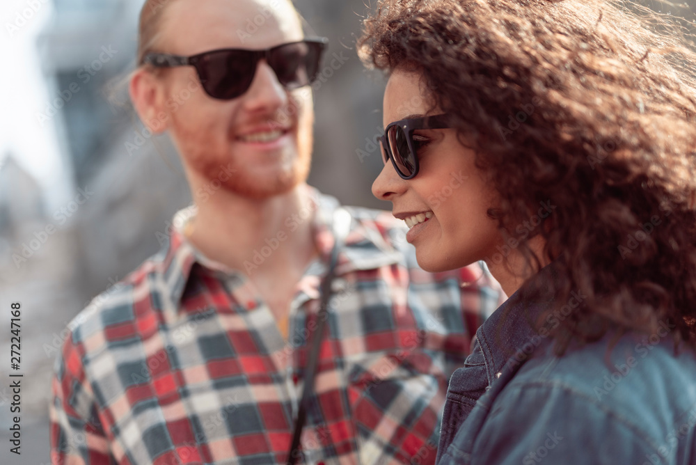 Fototapeta premium Happy couple is spending sunny day together
