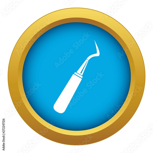 Dental probe icon blue vector isolated on white background for any design
