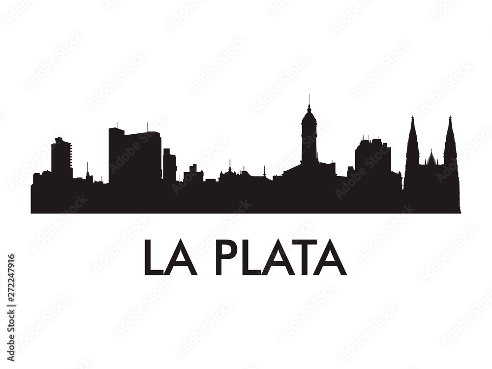 La Plata skyline silhouette vector of famous places