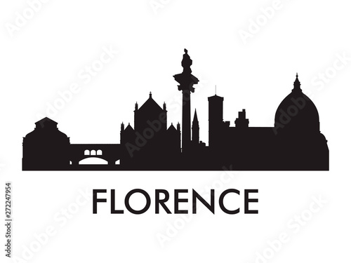 Florence skyline silhouette vector of famous places