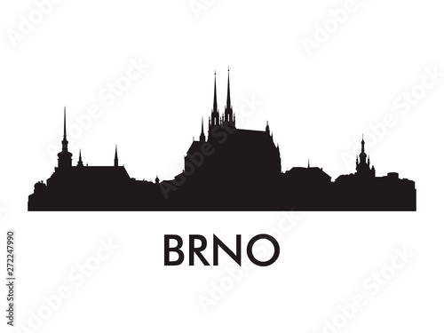 Brno skyline silhouette vector of famous places #272247990
