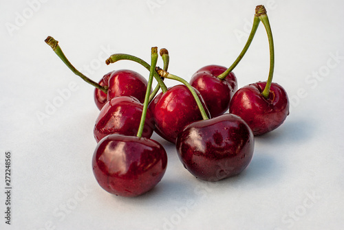 cherries on white background