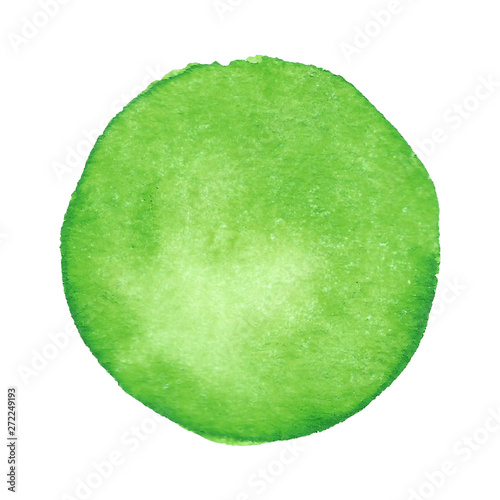 Green drawn watercolor circle
