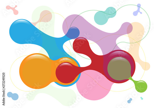 Vector creative abstract colorful background with glossy 3D abstract shapes white version