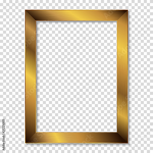 Metal gold frame isolated