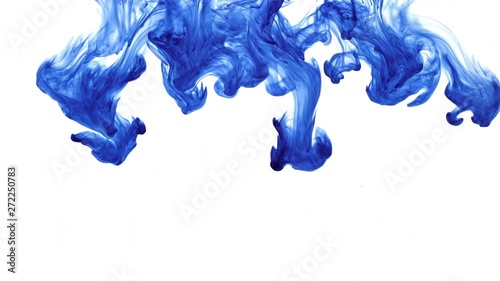 Color ink drop in water. Color spread. Colors dropped into liquid,   Ink swirling in water. Cloud of water ink in liquid