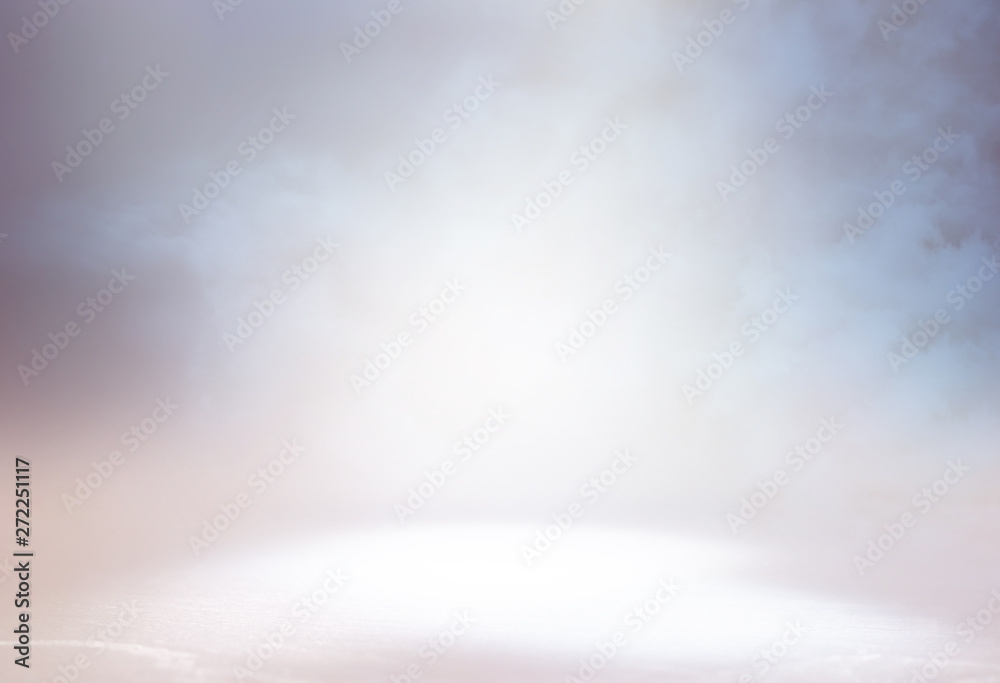 Naklejka premium abstract bright concentrate floor scene with mist or fog, spotlight for display