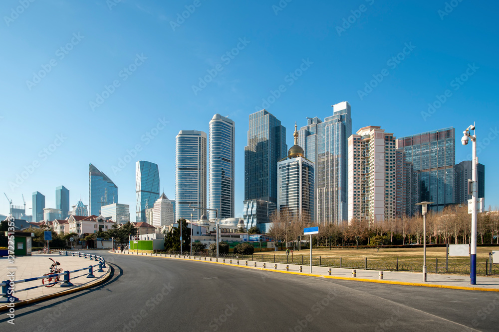 The Skyline of Architectural Landscape of Qingdao Seaside City..