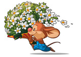 Mouse with flowers