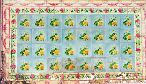 Color flower patten tile national laying streets